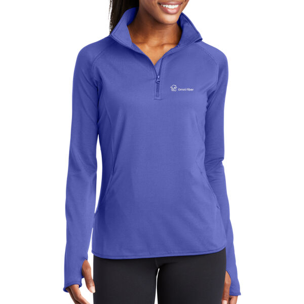 Embroidered Omni Fiber - Ladies Sport Wick ® Stretch 1/4 Zip Pullover Thumbnail