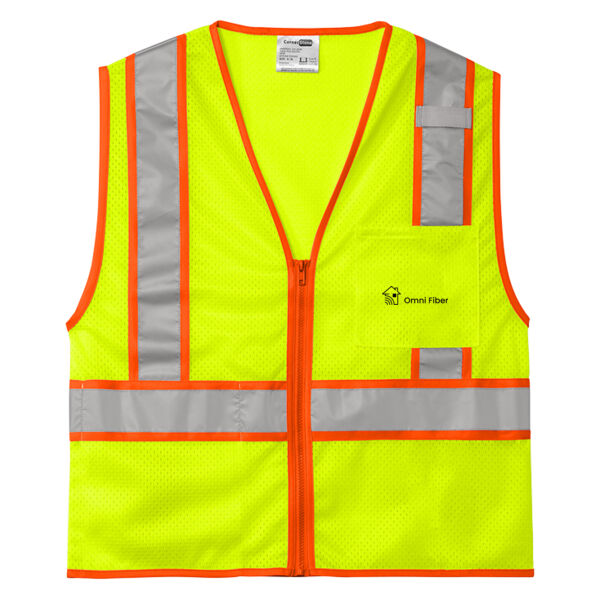 Printed Omni Fiber - Ansi 107 Class 2 Mesh Zippered Two Tone Vest Thumbnail